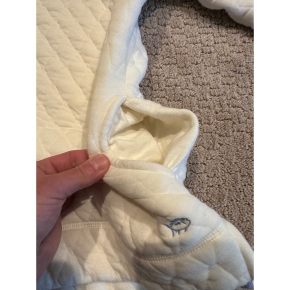 Women's Southern Tide Quilted Pullover Top Button Up Cream size XS - Picture 7 of 10